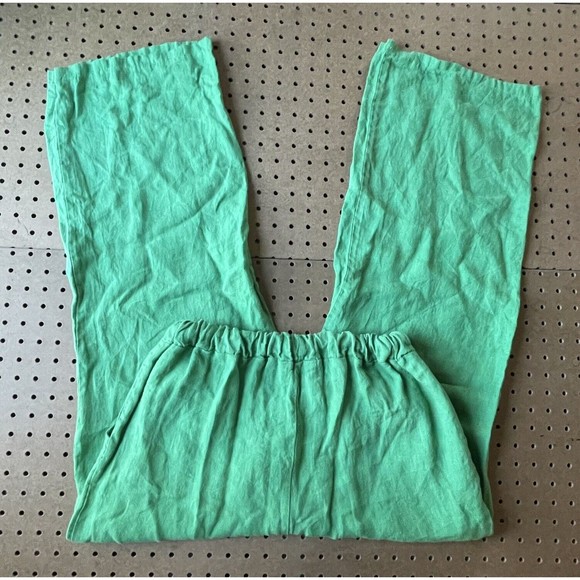 NWT Angela Mara x Gucci Green 100% Linen Wide Leg Pants Italy Medium Women - Picture 3 of 10